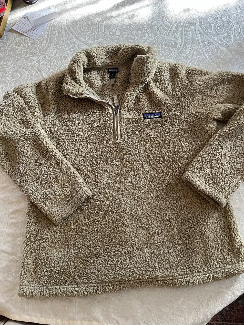 Patagonia Women's  Medium Los Gatos 1/4-Zip Fleece Pullover high-pile! EUC!
